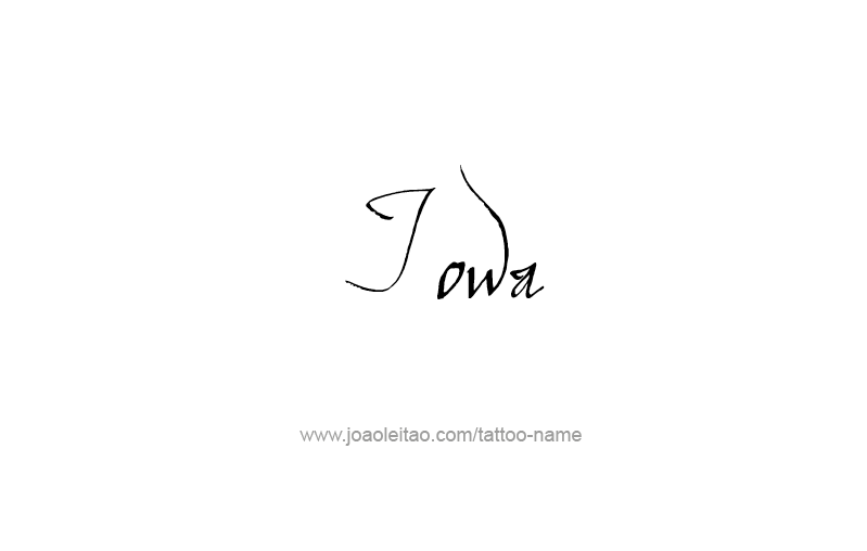 Tattoo Design USA State Name Iowa