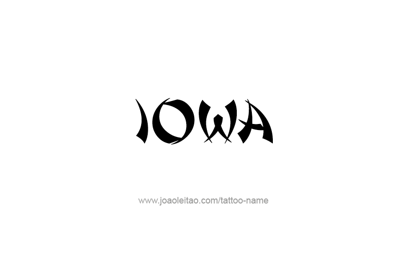 Tattoo Design USA State Name Iowa