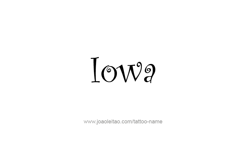 Tattoo Design USA State Name Iowa