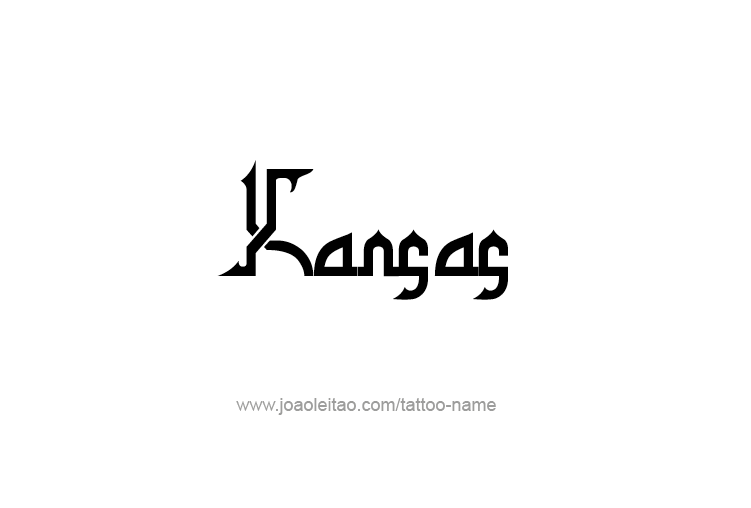 Tattoo Design USA State Name Kansas