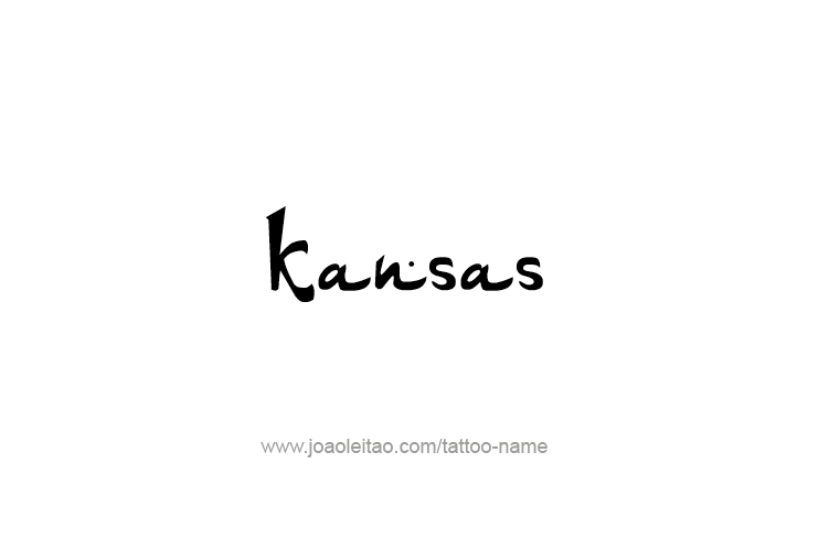 Tattoo Design USA State Name Kansas