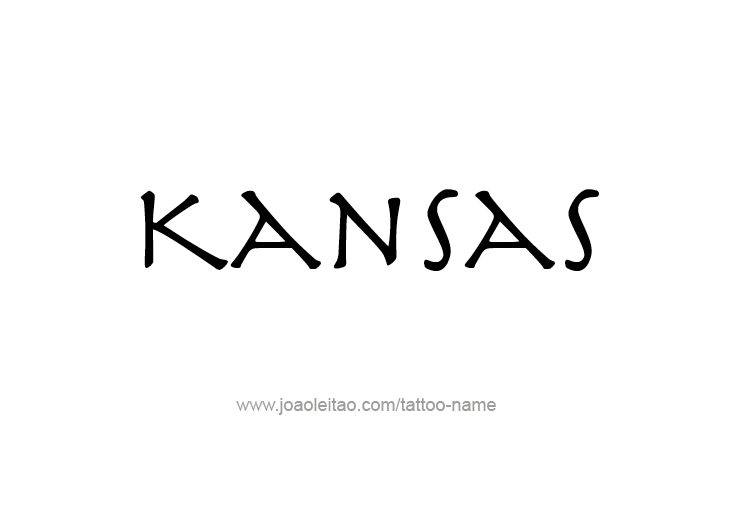 Tattoo Design USA State Name Kansas