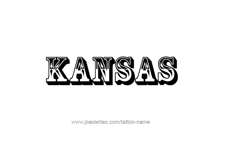 Tattoo Design USA State Name Kansas