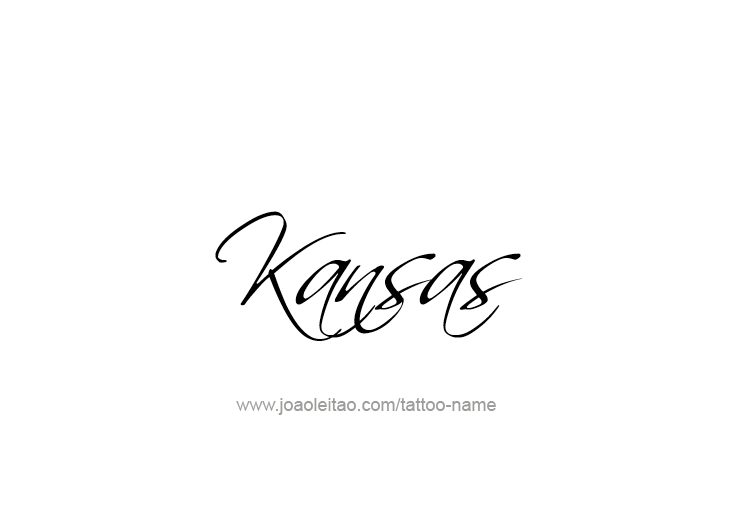 Tattoo Design USA State Name Kansas