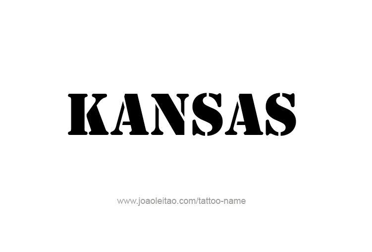 Tattoo Design USA State Name Kansas