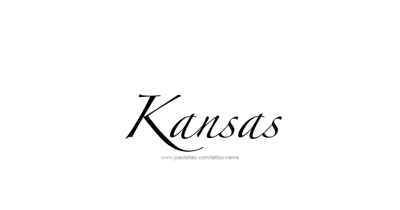 Tattoo Design USA State Name Kansas