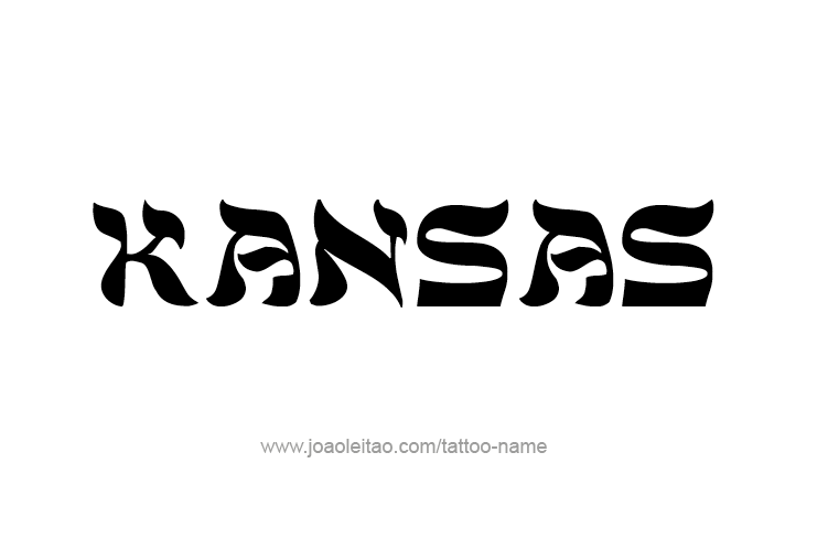 Tattoo Design USA State Name Kansas