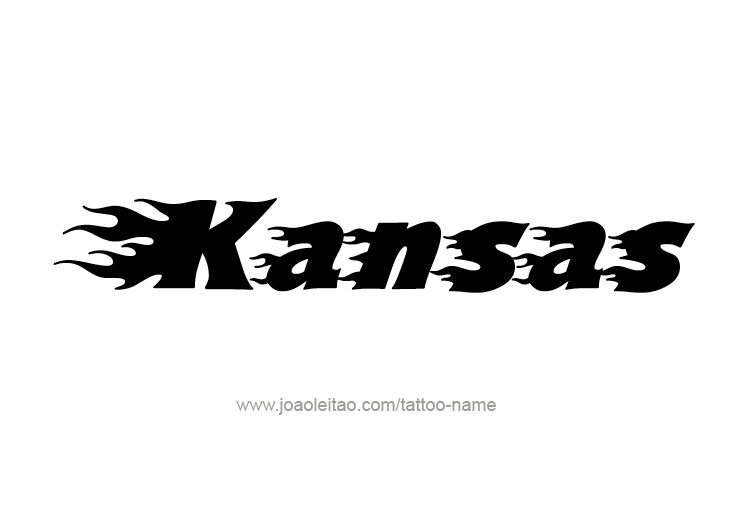 Tattoo Design USA State Name Kansas