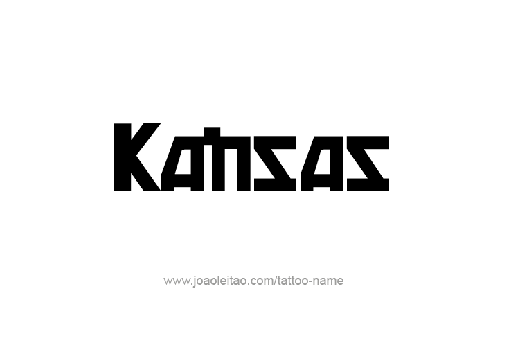 Tattoo Design USA State Name Kansas