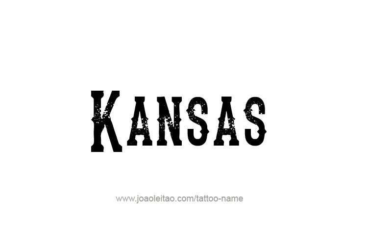 Tattoo Design USA State Name Kansas