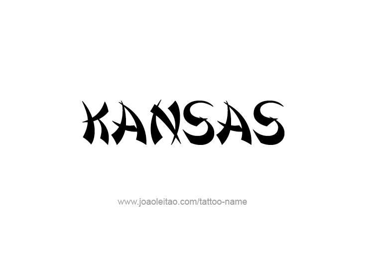 Tattoo Design USA State Name Kansas