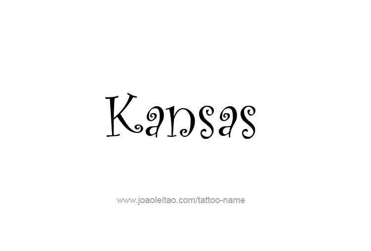 Tattoo Design USA State Name Kansas