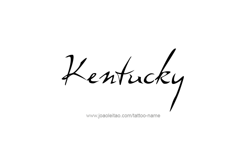 Tattoo Design USA State Name Kentucky