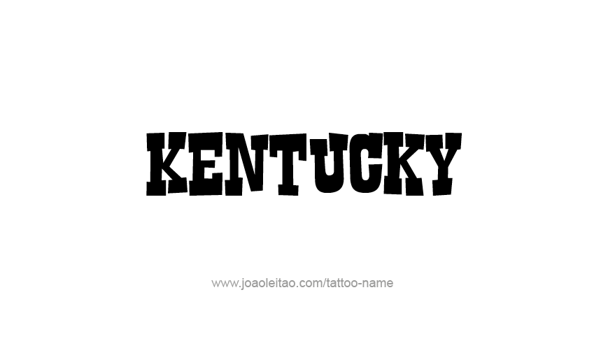 Tattoo Design USA State Name Kentucky