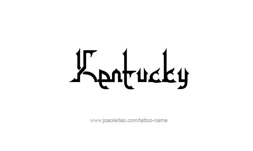 Tattoo Design USA State Name Kentucky