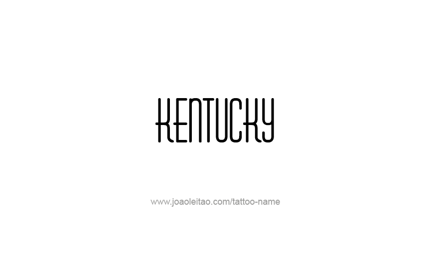 Tattoo Design USA State Name Kentucky