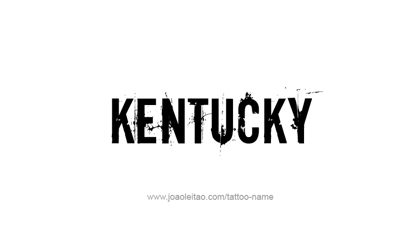 Tattoo Design USA State Name Kentucky