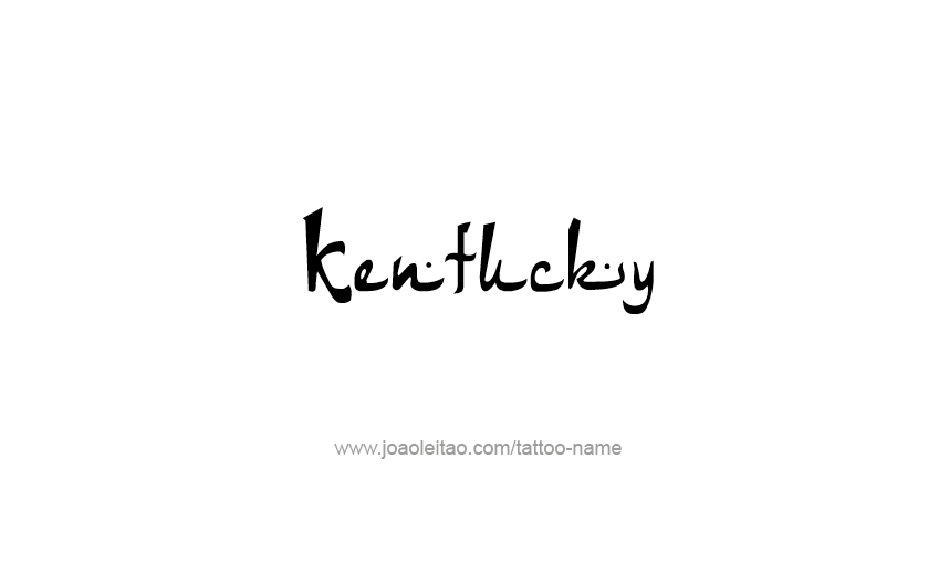 Tattoo Design USA State Name Kentucky