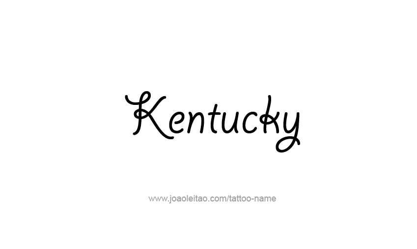 Tattoo Design USA State Name Kentucky