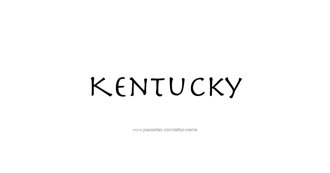 Tattoo Design USA State Name Kentucky