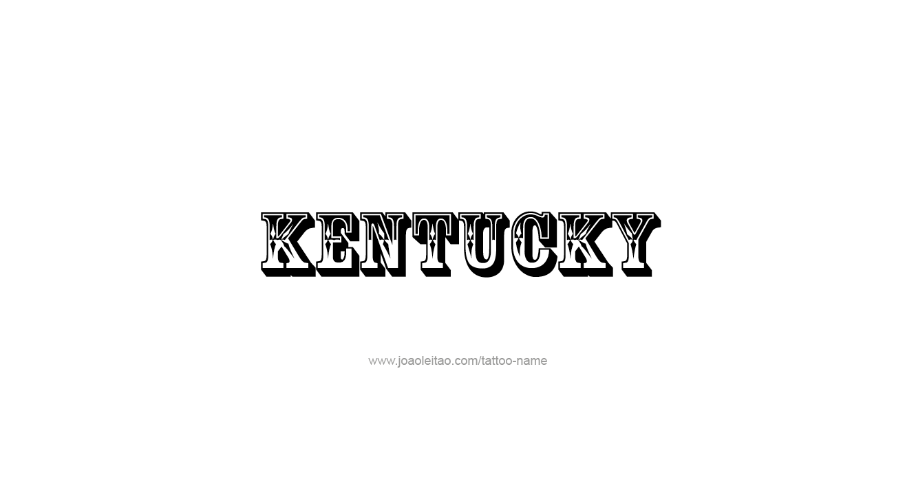 Tattoo Design USA State Name Kentucky