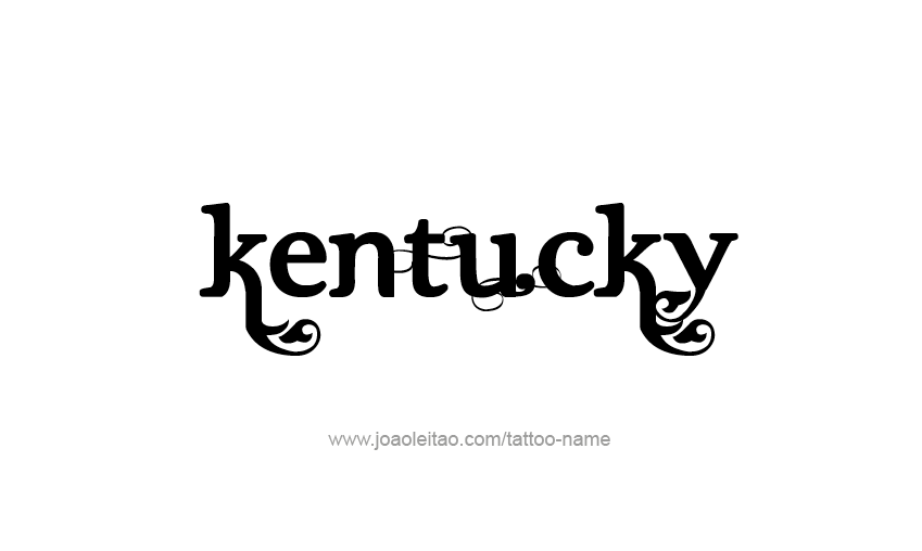 Tattoo Design USA State Name Kentucky