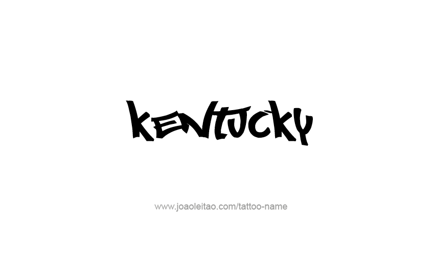 Tattoo Design USA State Name Kentucky