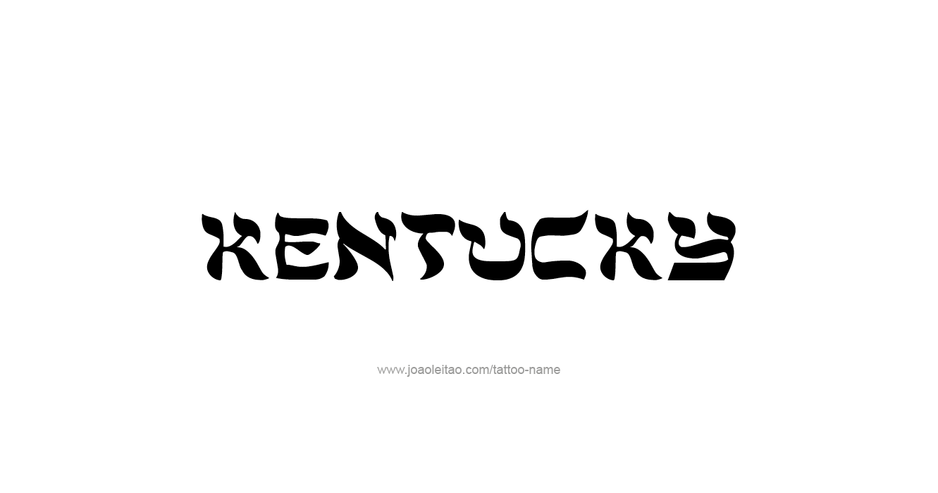 Tattoo Design USA State Name Kentucky