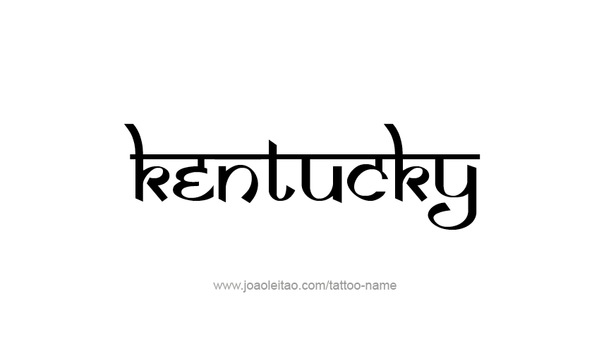 Tattoo Design USA State Name Kentucky