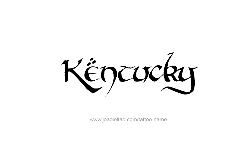 Tattoo Design USA State Name Kentucky