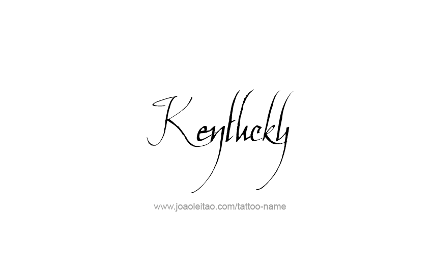 Tattoo Design USA State Name Kentucky