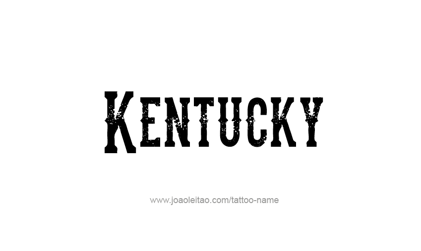 Tattoo Design USA State Name Kentucky