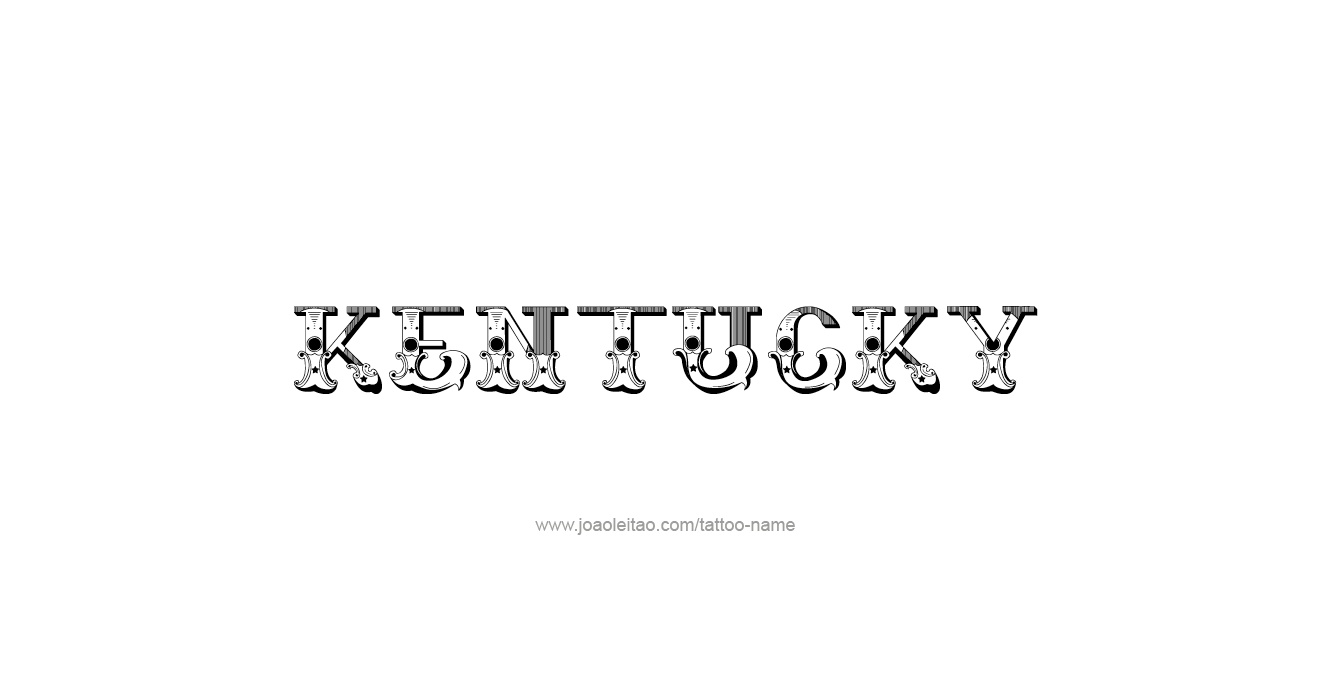 Tattoo Design USA State Name Kentucky