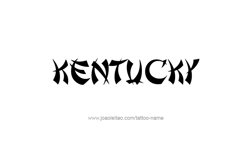 Tattoo Design USA State Name Kentucky