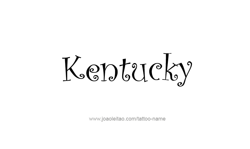 Tattoo Design USA State Name Kentucky