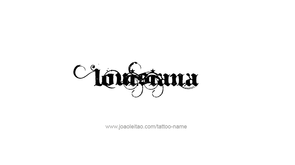 Tattoo Design USA State Name Louisiana