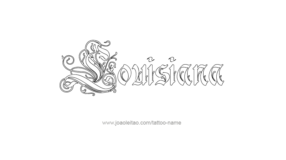 Tattoo Design USA State Name Louisiana