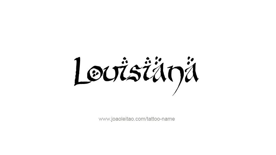 Tattoo Design USA State Name Louisiana