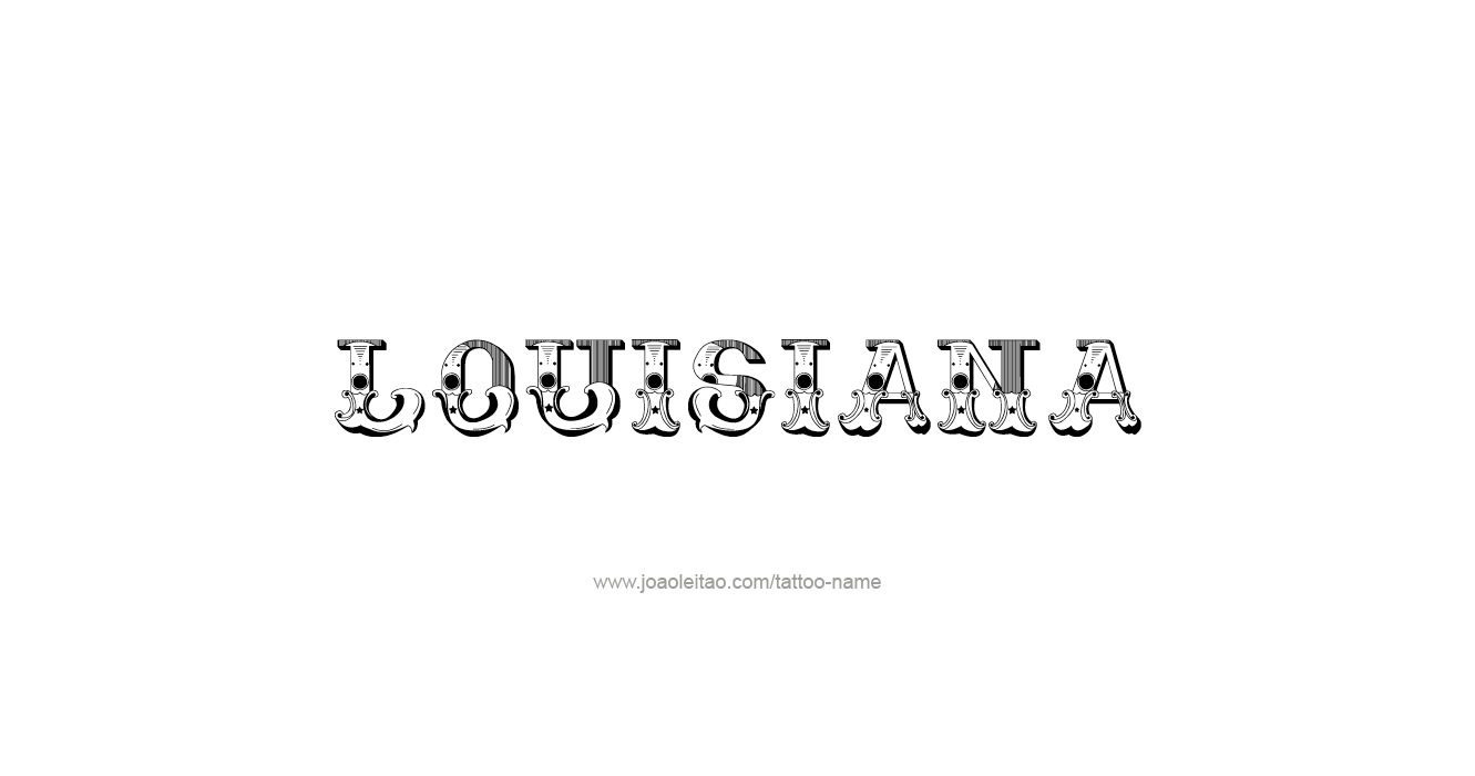 Tattoo Design USA State Name Louisiana