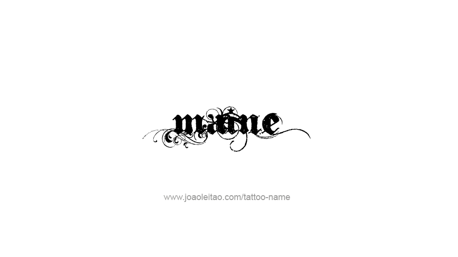 Tattoo Design USA State Name Maine