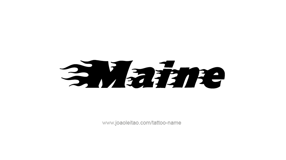 Tattoo Design USA State Name Maine