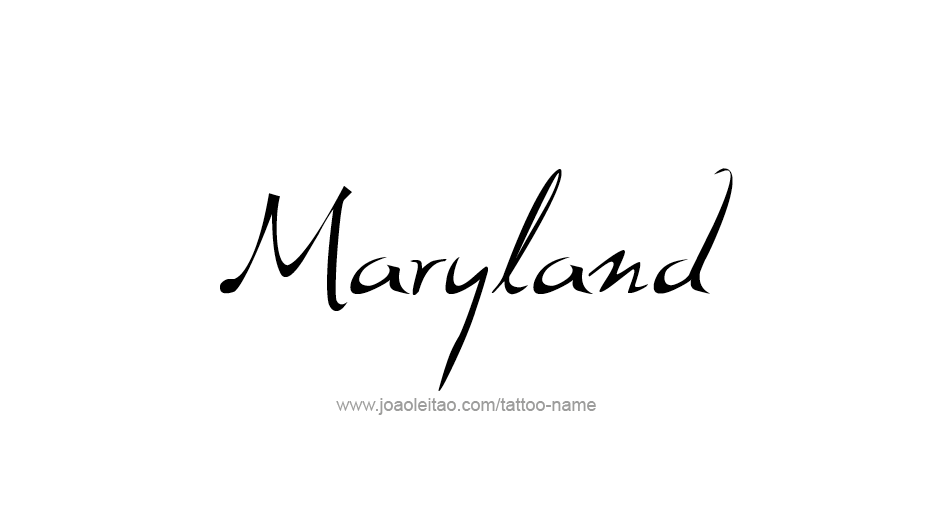 Tattoo Design USA State Name Maryland