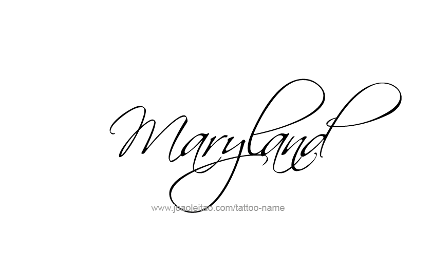 Tattoo Design USA State Name Maryland