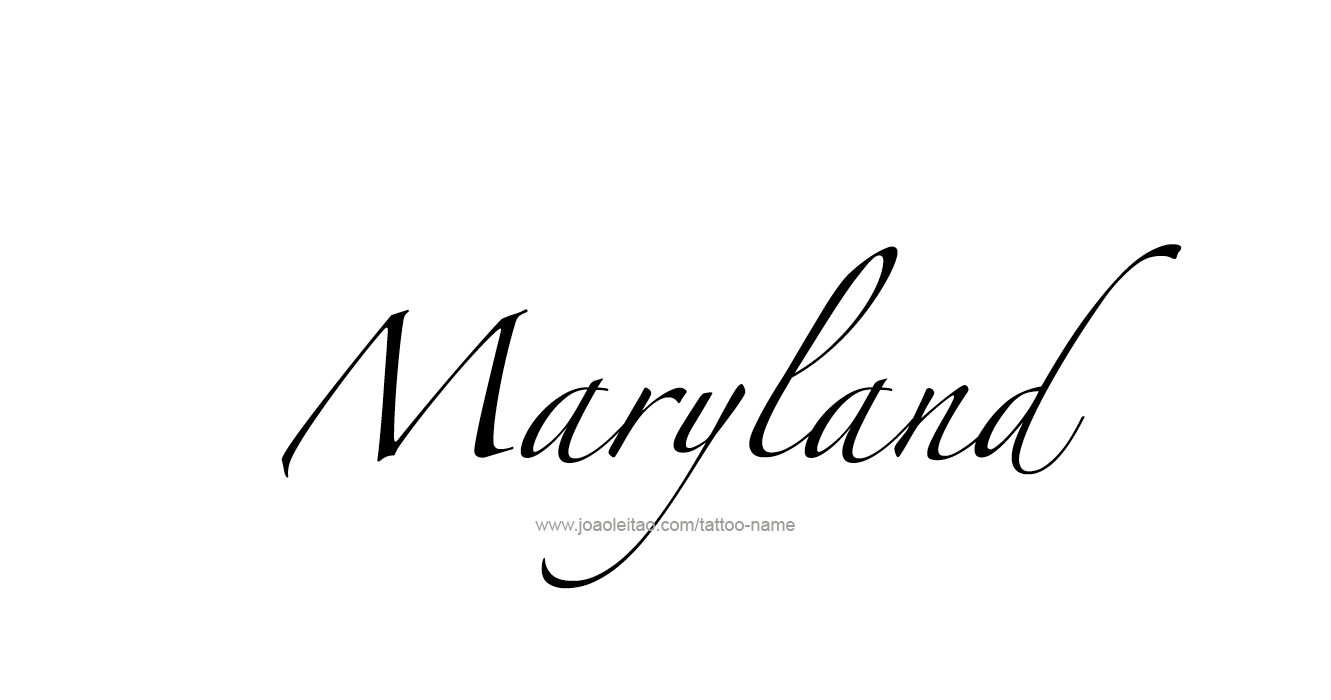 Tattoo Design USA State Name Maryland