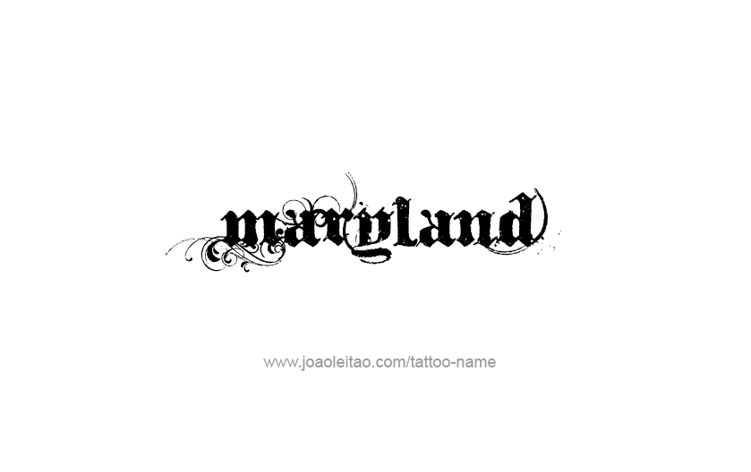 Tattoo Design USA State Name Maryland