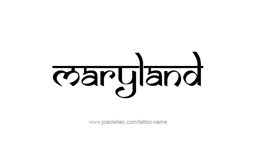 Tattoo Design USA State Name Maryland