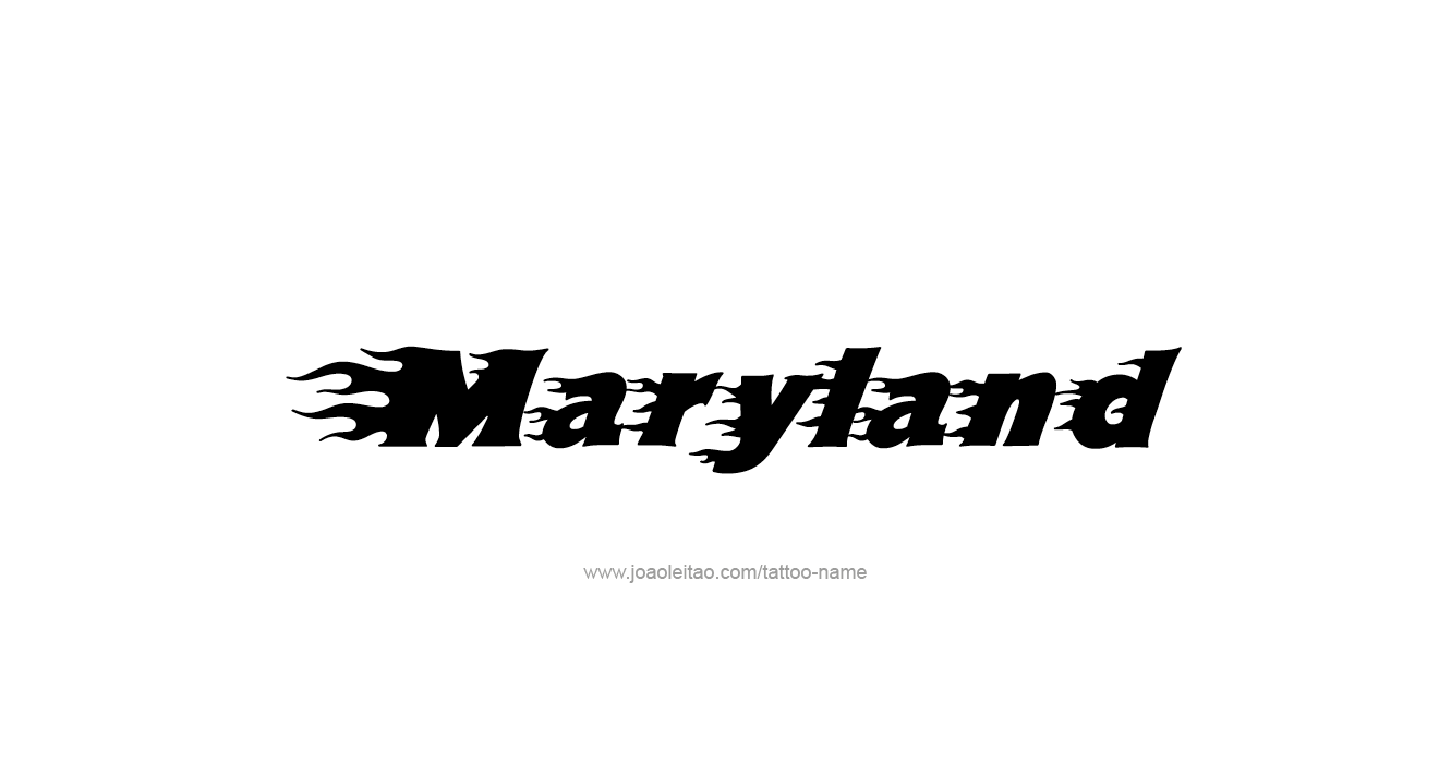 Tattoo Design USA State Name Maryland