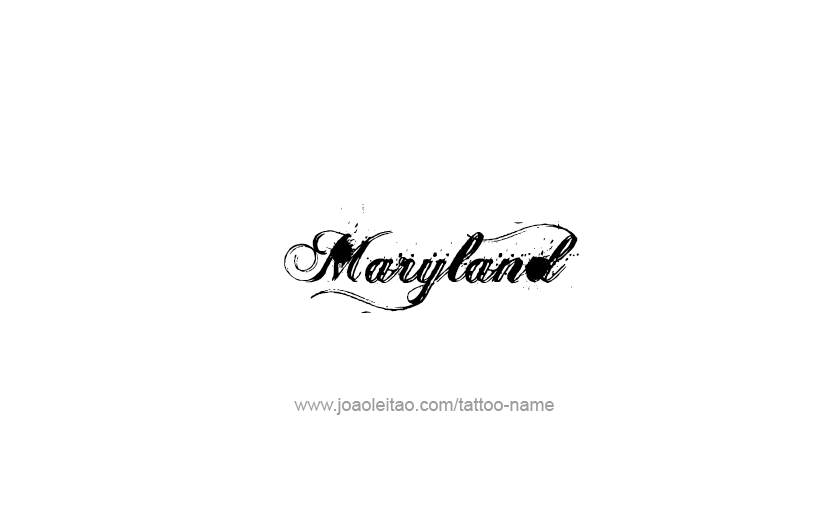 Tattoo Design USA State Name Maryland