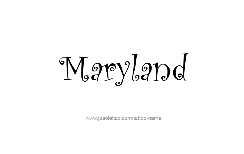 Tattoo Design USA State Name Maryland