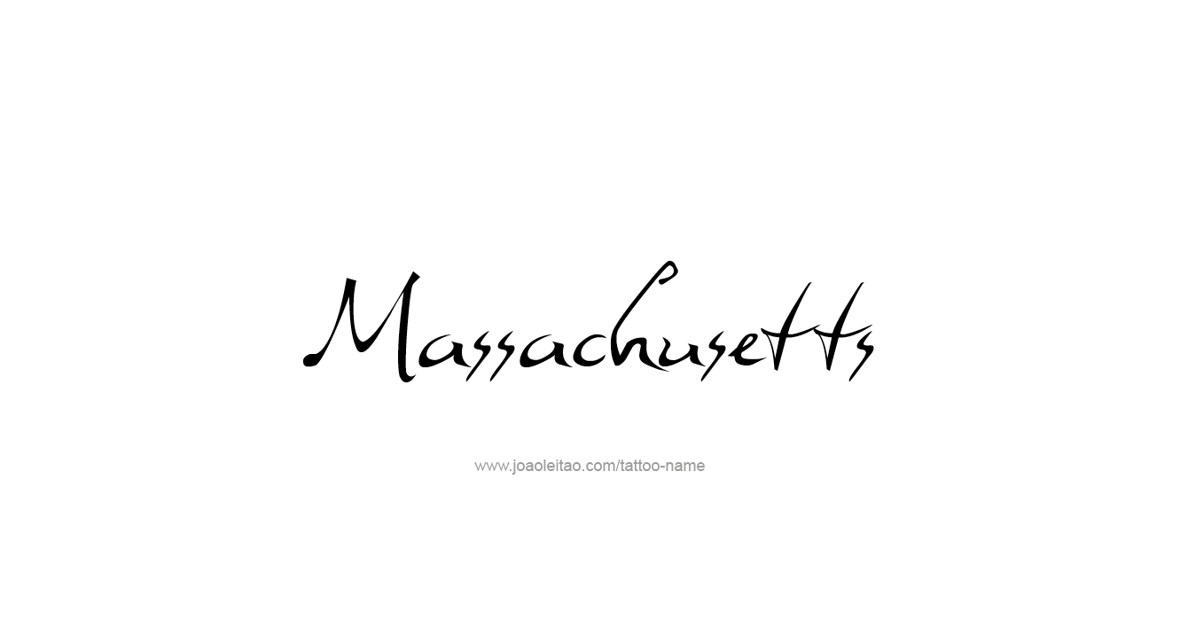 Tattoo Design USA State Name Massachusetts